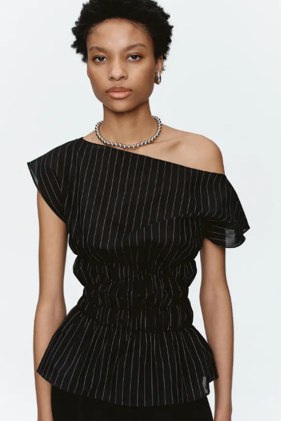 Aida Top Black Stripe