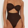 Alana Swim Metallic Chocolate