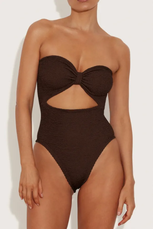 Alana Swim Metallic Chocolate