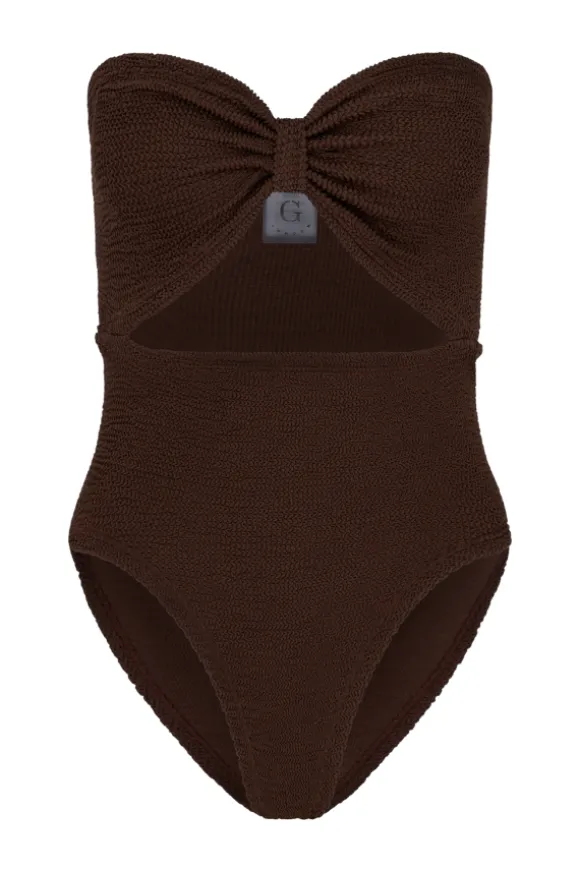 Alana Swim Metallic Chocolate