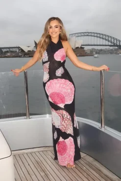 Ariel Maxi Dress Black Shell