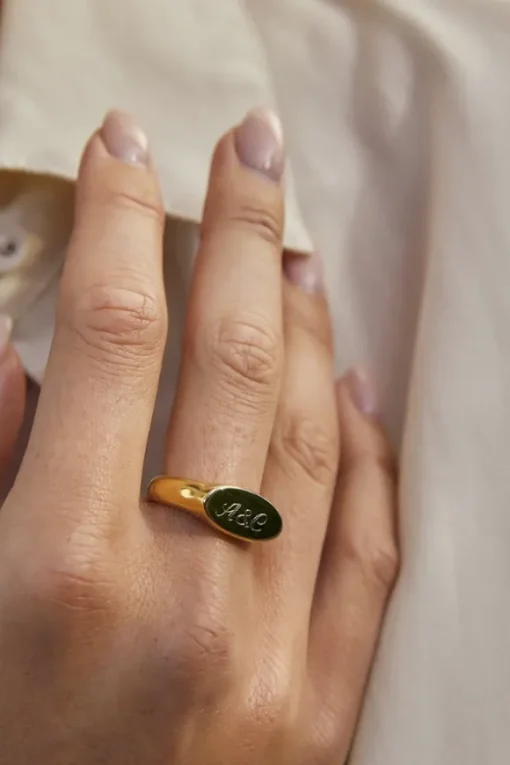 Aster Gold Signet Ring