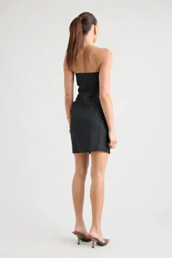 Barbados Strapless Twist Dress Black