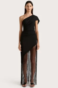 Bijou Asymmetric Dress Black