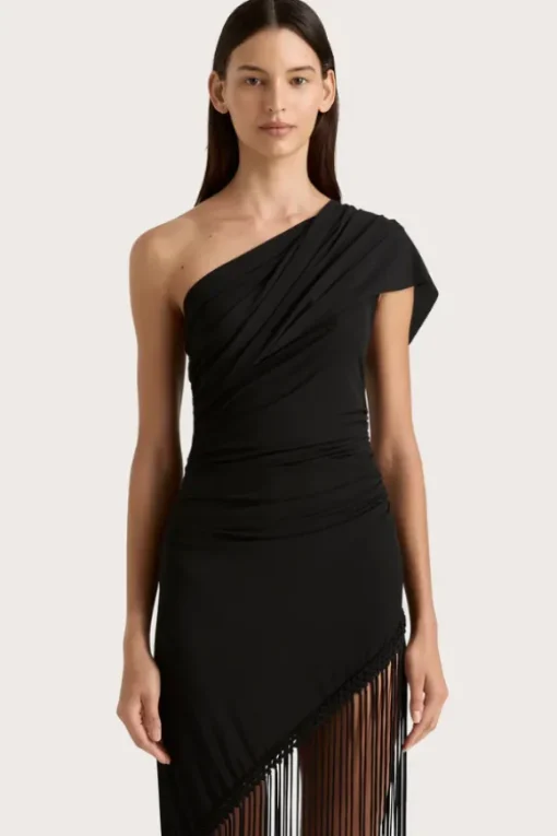 Bijou Asymmetric Dress Black
