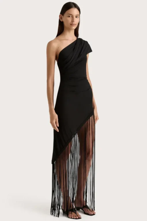 Bijou Asymmetric Dress Black