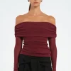 Blaire Off Shoulder Top Plum