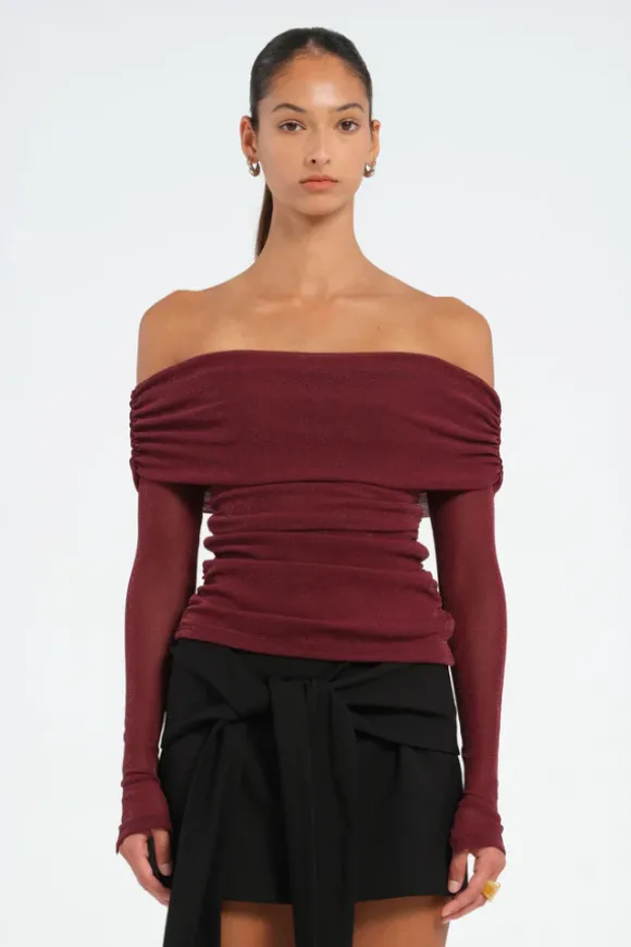 Blaire Off Shoulder Top Plum