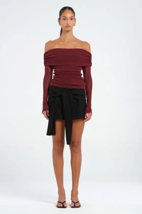 Blaire Off Shoulder Top Plum