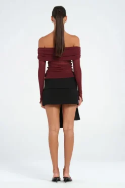 Blaire Off Shoulder Top Plum