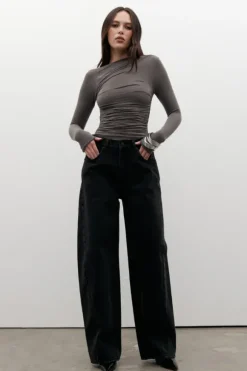 Brooklyn Barrel Leg Jean Backstage Black