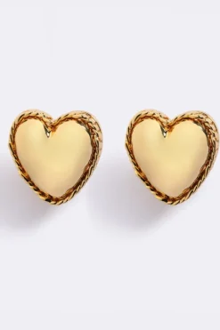 Bubble Heart Earrings Gold