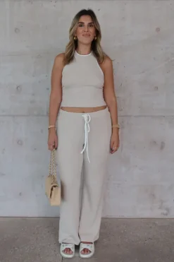 Charlie Halter Top Sand/White