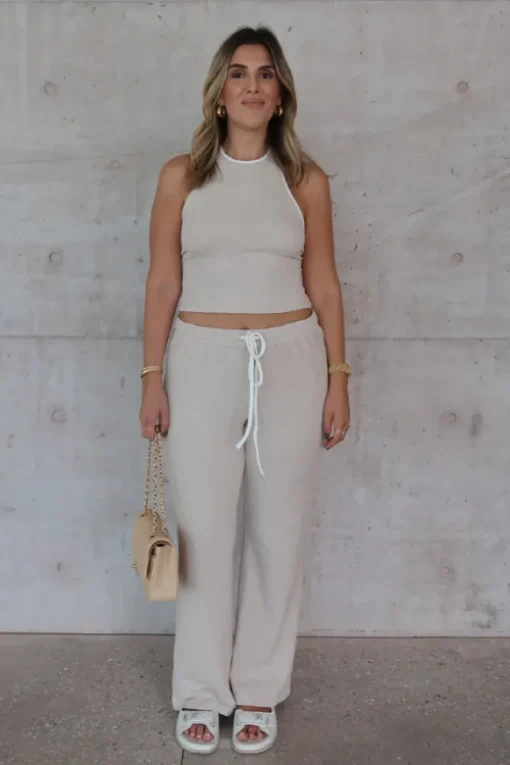 Charlie Halter Top Sand/White