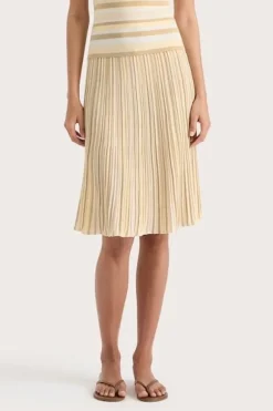 Citara Drawstring Skirt Butter Stripe