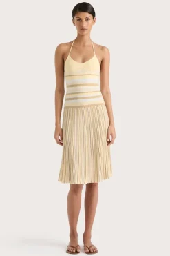 Citara Drawstring Skirt Butter Stripe
