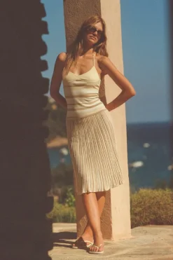 Citara Drawstring Skirt Butter Stripe