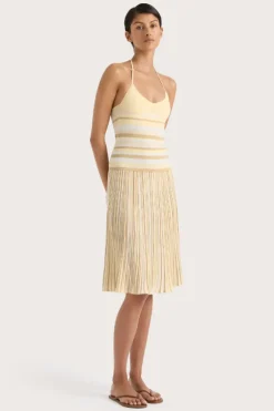 Citara Drawstring Skirt Butter Stripe