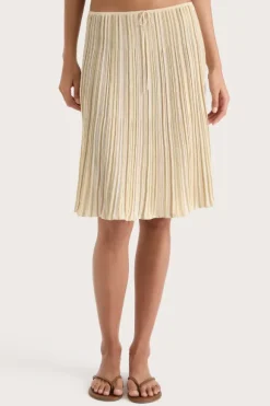 Citara Drawstring Skirt Butter Stripe