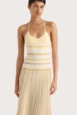 Citara Drawstring Skirt Butter Stripe