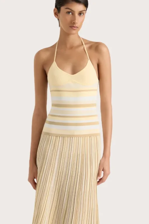 Citara Drawstring Skirt Butter Stripe