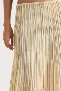Citara Drawstring Skirt Butter Stripe