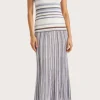 Citara Strapless Dress Pale Blue Stripe