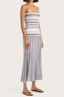 Citara Strapless Dress Pale Blue Stripe