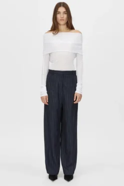 Clemence Pant Navy Pinstripe