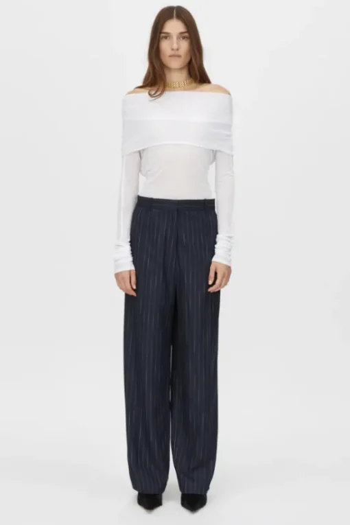 Clemence Pant Navy Pinstripe