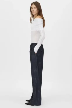 Clemence Pant Navy Pinstripe