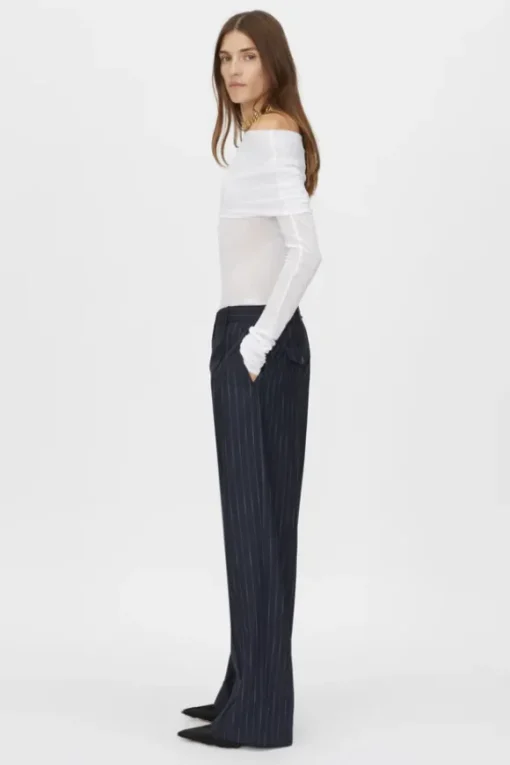 Clemence Pant Navy Pinstripe
