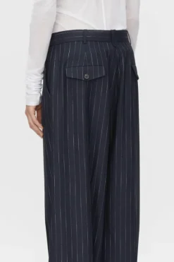 Clemence Pant Navy Pinstripe