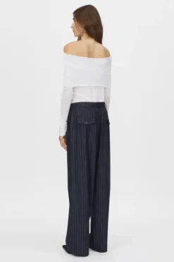 Clemence Pant Navy Pinstripe