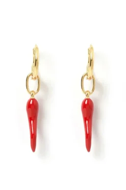 Cornicello Red Charm Earrings