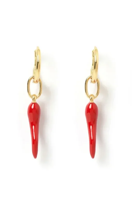 Cornicello Red Charm Earrings