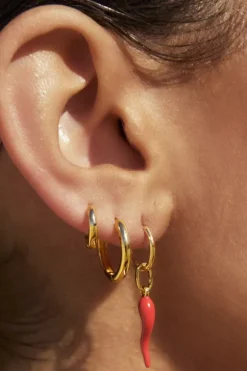 Cornicello Red Charm Earrings