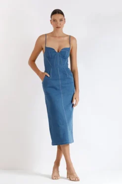 Daybreak Bustier Midi Blue