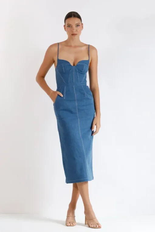 Daybreak Bustier Midi Blue