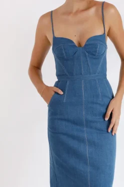 Daybreak Bustier Midi Blue