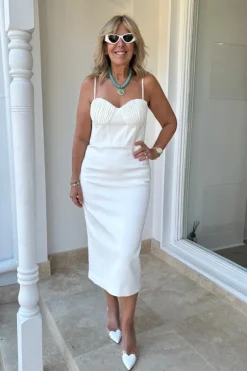 Delaney Midi Dress Ivory