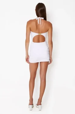 Diamond Heart Cut Out Swimsuit Pearl