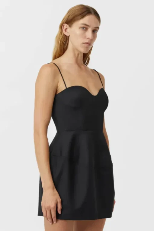 Doherty Peplum Mini Dress Black
