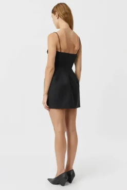Doherty Peplum Mini Dress Black