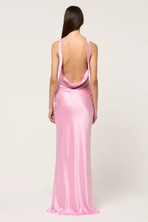 Drape Front Maxi Dress Pink
