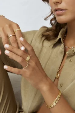 Eros Gold Textured Ring Large