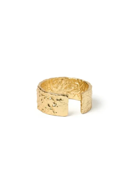 Eros Gold Textured Ring Large
