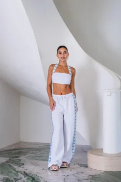Evil Eye Crop Top White