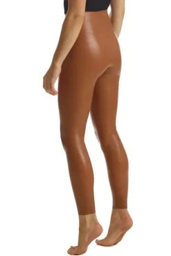 Faux Leather Legging W/ Perfect Control Cocoa