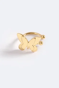 Floating Butterfly Ear Cuff Gold